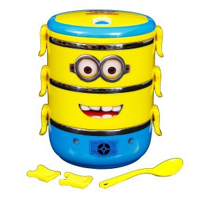 Stainless Steel 2.1 L Triple Layer Minion Lunch Box