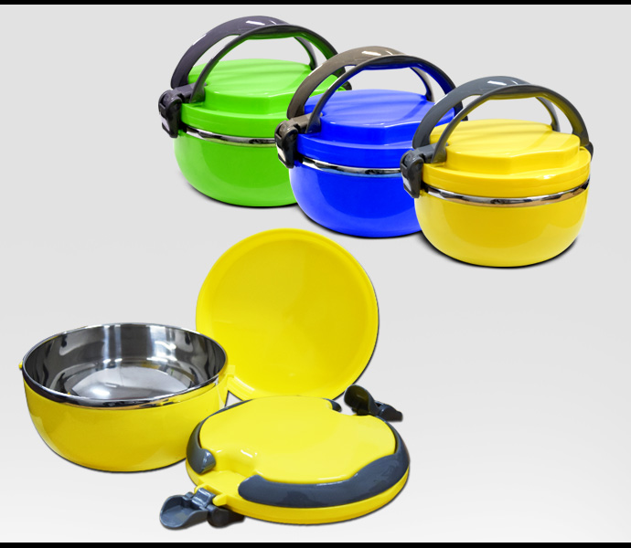 Stainless Steel Round Lunch Box 1.5L