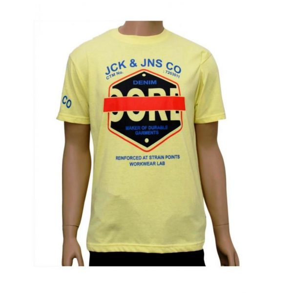 CORE BY JACK & JONES Mens T Shirt Yellow