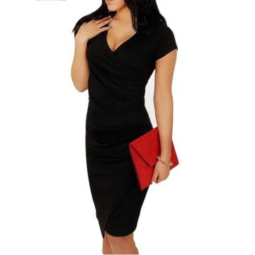 V neck pencil dress with clearance sleeves