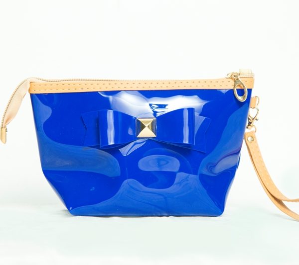 Women Royal Blue Chic Bow design Clutch Bag