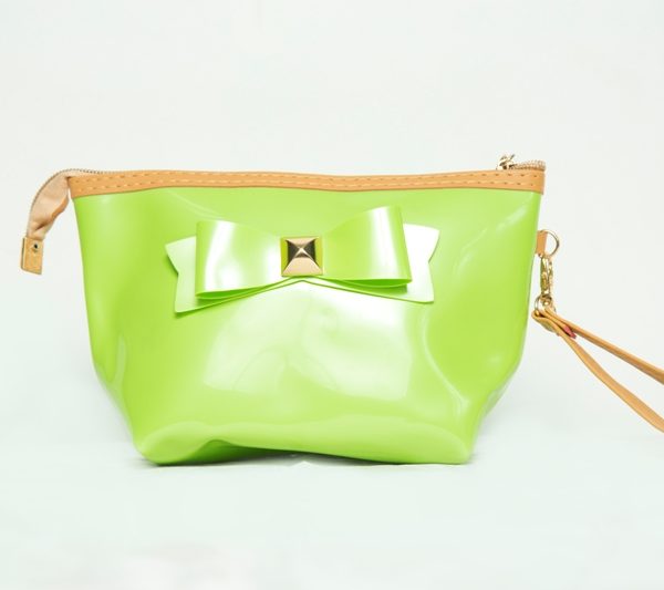 Women Lime Green Chic Bow design Clutch Bag