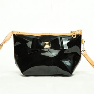 Women Black Chic Bow Design Clutch Bag