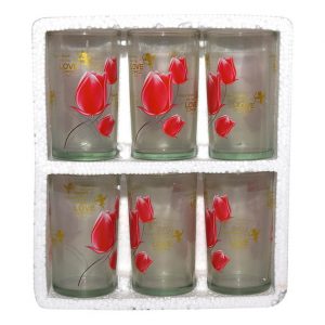 Red 6 Piece Glassware Set