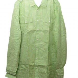 Men's Long Sleeve Green Striped Woven Shirt