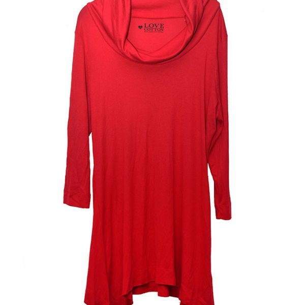 Women's High Neck Dress - Red