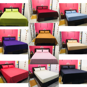 Coloured Cotton Bed Sheet Set. Available in 10 colours.