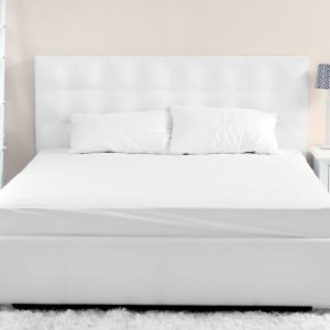 White Micro Fabric Fitted Bed Sheet