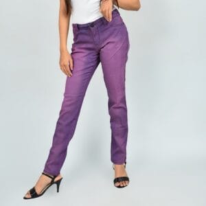 GLO Women's Stylish Slim Fit Denim Pant Purple