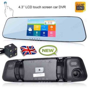 Vehicle Blackbox DVR Dual Lens Rearview Mirror Recorder