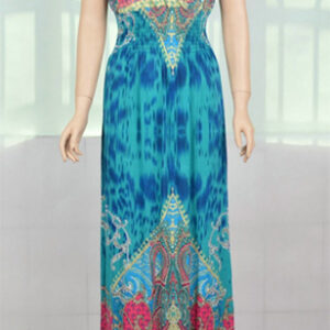 Women Sleeveless V Neck Long Dress