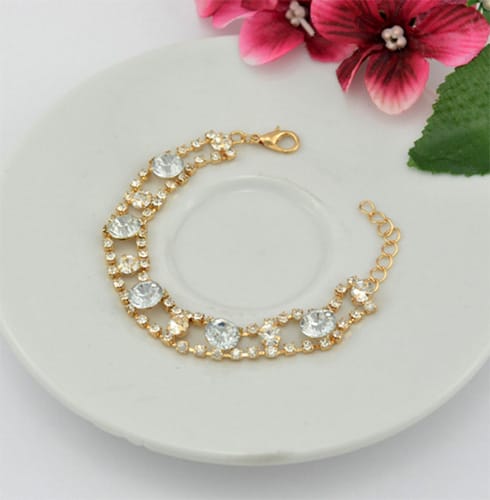 Gold Plated Indian Crystal Bracelet