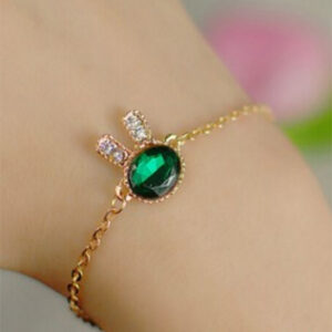Crystal Rabbit Bracelet Sea Green