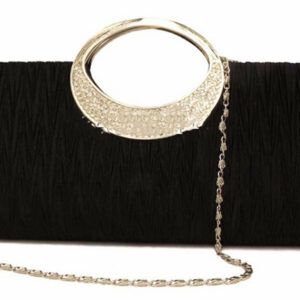 Ruched Satin Pleated Evening Clutch Bag