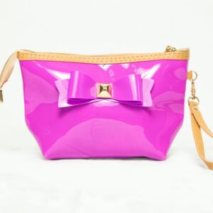 Women Purple Chic Bow Design Clutch Bag