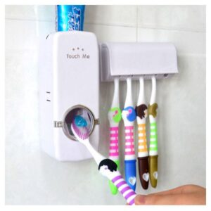 Automatic Toothpaste Dispenser with Toothbrush Holder