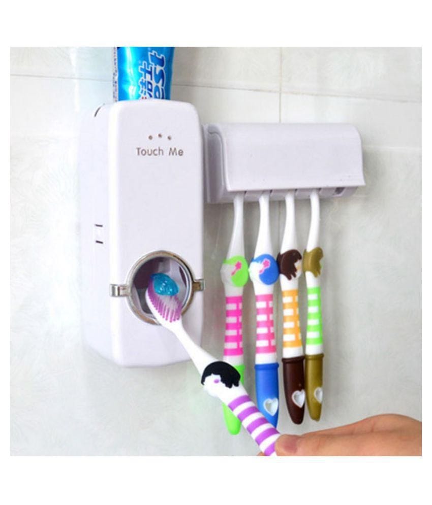 Automatic Toothpaste Dispenser with Toothbrush Holder