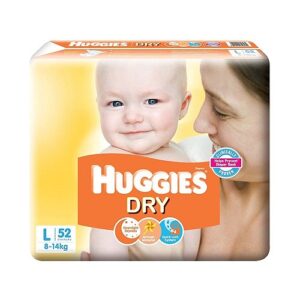 Huggies New Dry Taped Diapers Size L 52 Pcs Pack