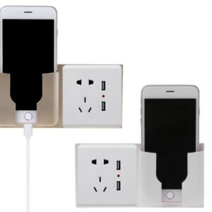 Wall Socket Mobile Phone Holder Home Charging Storage Box