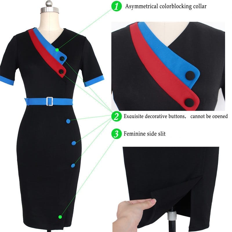 Women Formal Bodycon Sash Dress - Image 7