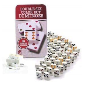 28 piece Double Six Color Dot Dominoes