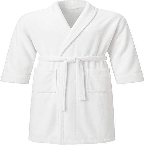Cotton Terry White Bath Robe