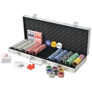 Poker Game Set with Aluminum Case / Brown Box